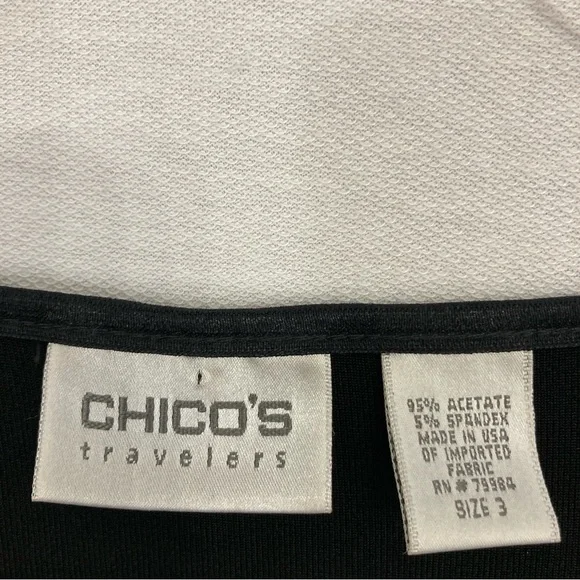 Chico's Travelers Black Slinky Knit Stretch Comfy Top XL/3 Minimalist - Picture 2 of 9